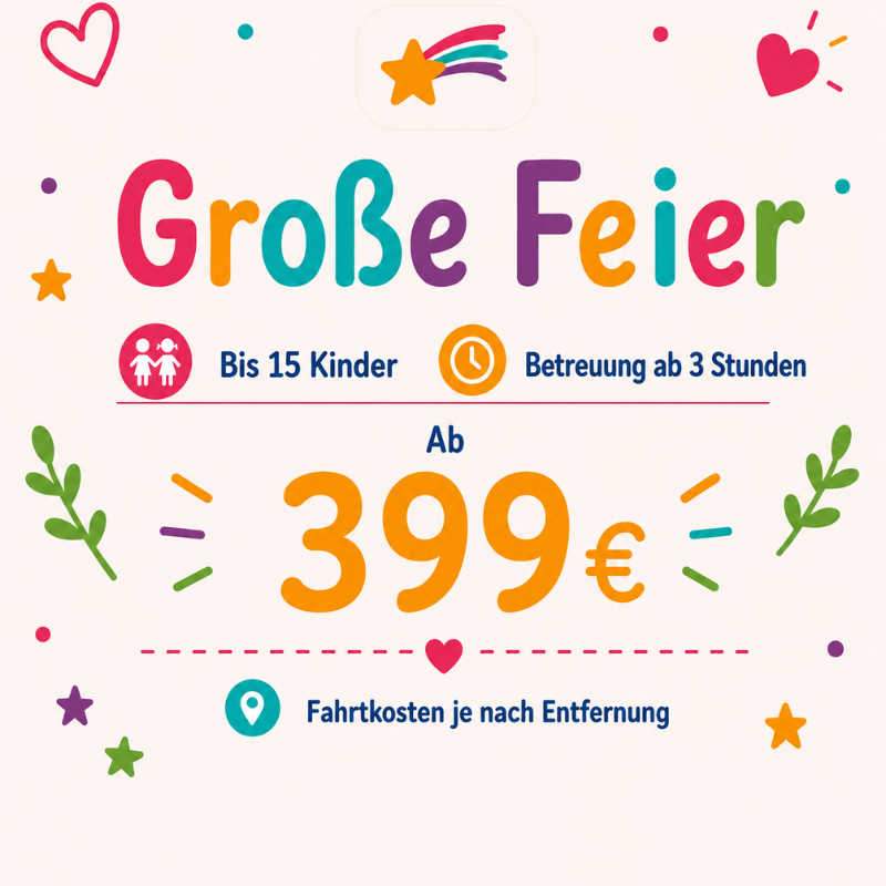 Kinderbetreuung für große Hochzeiten und Events mit Betreuung für bis zu 15 Kinder durch ZauberZeit
