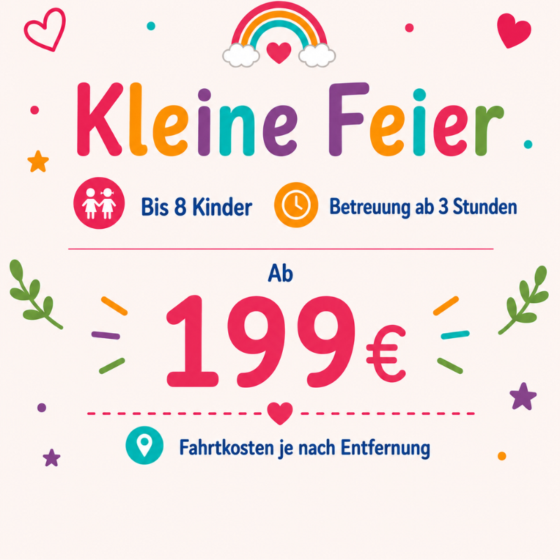 Kinderbetreuung für kleine Hochzeiten und Familienfeiern mit liebevoller Betreuung für bis zu 8 Kinder durch ZauberZeit
